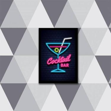 Imagem de Quadro Copo Cocktail Bar Simulando Neon Ii 24X18Cm 002