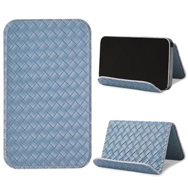 Imagem de QIELIZI Suporte de celular com aba flexível e suporte de tablet flexível para mesa, cama, esteira, casa e avião, acessórios de viagem (1 azul tecido)