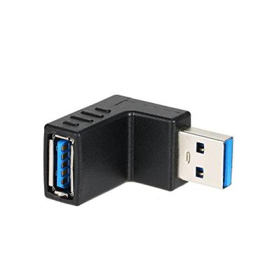 Imagem de Adaptador Conversor de Ângulo Retto USB3 0 AM para AF em Forma L Plug com 90 Graus USB 3 A Macho Fêmea Cabo Extensão Reduz Estresse na Porta Alta 5Gbps Contatos Plating Ouro