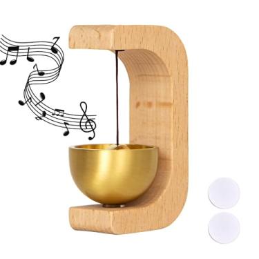 Imagem de BovcTrraann Sino Para Abertura De Porta Lojista, Campainha Magnética Madeira, Com Vento, Loja, Geladeira, Varanda, Jardim, Entrada, Restaurante, Escritório, Presente Inauguração (Em Formato C)