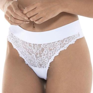 Imagem de Calcinhas Demillus Fio Dental Vanille Feminino 051042, Branco, XG