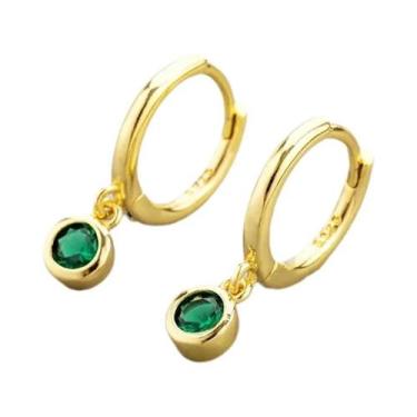 Imagem de Brincos De Argola De Zircônia Verde Para Mulheres, Acessório De Joalhe