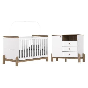 Imagem de Jogo de Quarto Infantil Ternura com Cômoda e Berço - Móveis Henn