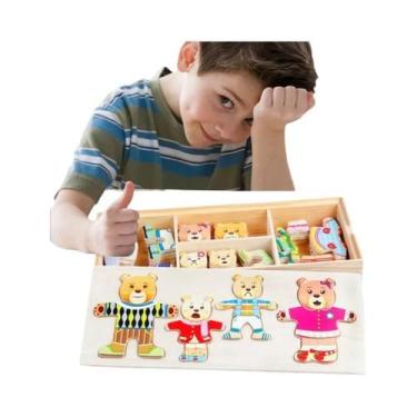 Imagem de Quebra-Cabeça De Madeira Montessori Para Crianças, Jogo De Troca De Ro
