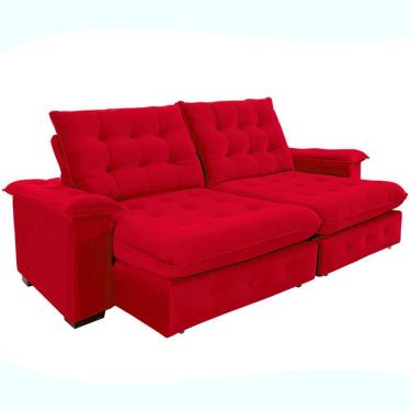 Imagem de Sofá 3 Lugares Coliseu 2.30m Retrátil E Reclinável Super Pillow - Vermelho