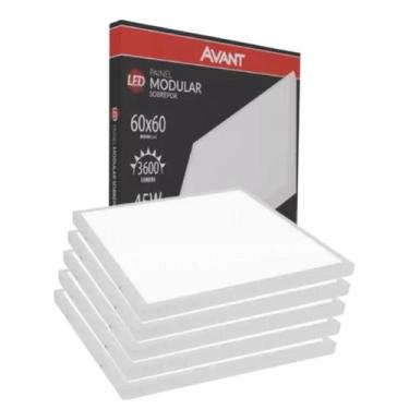 Imagem de Painel Led Quadrado Sobrepor Avant Bivolt 45W 6500K 5 Und