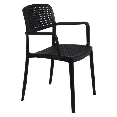 Imagem de Cadeira Tramontina Serena Em Polipropileno Preto Com Braços Tramontina