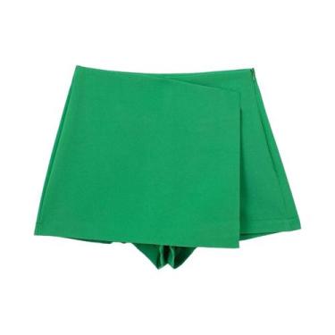 Imagem de Saia Assimétrica Feminina Casual Chic Estilo Simples Shorts Básicos Fe