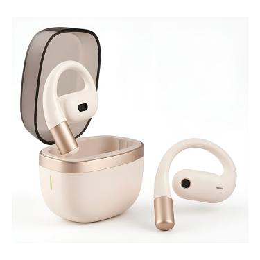 Imagem de Fone Aberto Condução Óssea Bege Auricular Bluetooth