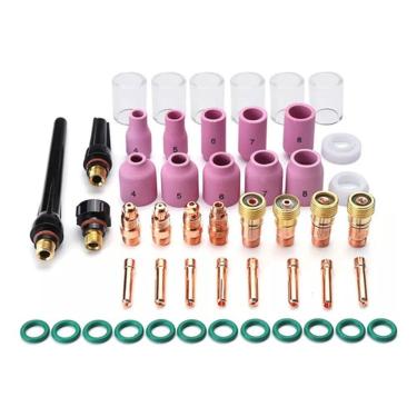 Imagem de Kit 49pcs Tig Soldagem Bocal Tocha Stubb Lente Gás Copo Bico