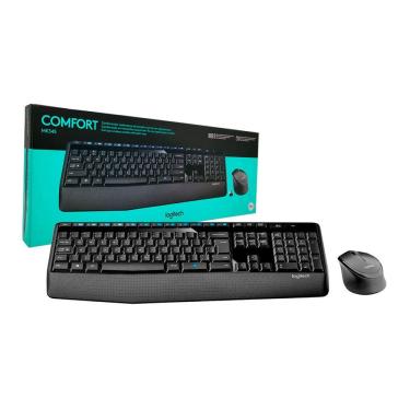 Imagem de Kit Teclado e Mouse Logitech MK345, Wireless, Layout ABNT2, Preto
