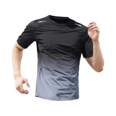 Imagem de Camiseta Esportiva Masculina De Secagem Rápida Em Seda Gelada, Manga C