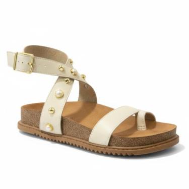 Imagem de Sandália Beira Rio Papete Dedo Anel e Tira Tornozeleira, Branco off, 3