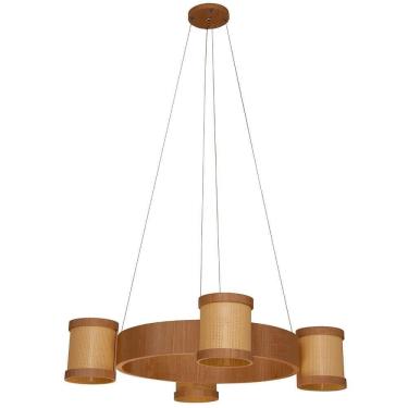Imagem de Lustre Muller Straw Roda Natural G9 Led 4 Lâmpadas 2574na