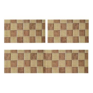 Imagem de Kit 3 Tapetes Cozinha Banheiro Compacto Passadeira Duna Soft Antiderra