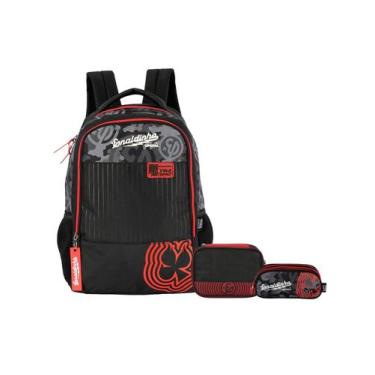 Imagem de Kit Enaldinho Mochila Costas + Estojo Box E Estojo Triplo - Luxcel