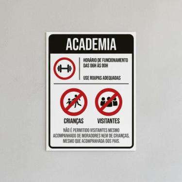 Imagem de Placa Acm Academia Regras De Uso 18X23 - Sinalizo