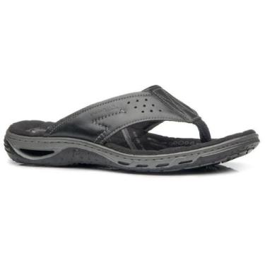 Imagem de Chinelo Pegada 131663 Masculino Couro Preto Confortável -, Preto, 40