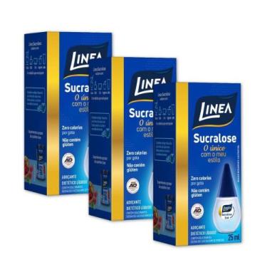 Imagem de Adoçante Sucralose Líquido Linea Kit 3 Unidades 25Ml