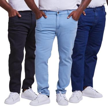 Imagem de Kit 3 Calça Jeans Masculina Skinny Plus Size-Masculino
