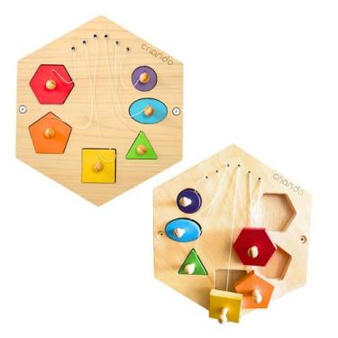 Imagem de Painel Sensorial Colmeia Formas de Encaixe Brinquedos Educativos Infan