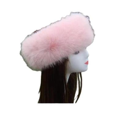 Imagem de Faixa De Cabelo Feminina De Inverno Quente Com Pelúcia Sintética, Ajus