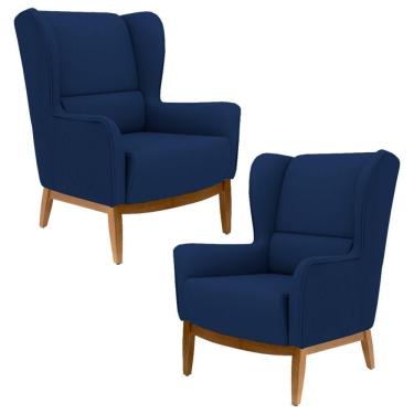 Imagem de Kit 2 Poltronas Milena B304 Azul Marinho