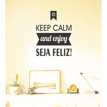 Imagem de Adesivo Decorativo De Parede Sala E Quarto Frase Keep Calm