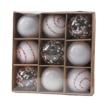 Imagem de Enfeites De Natal Em Forma De Bola Dourada De 6cm, 9 Peças, Decoração 