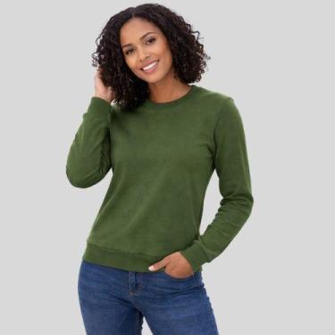 Imagem de Blusão Feminino Moletom Básico Malwee, G, Verde