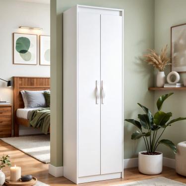 Imagem de Armário Sapateira Multiuso com 5 Prateleiras e Puxador Softfeel Bliss Branco