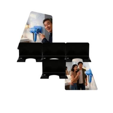 Imagem de Kit 4 Suporte Para Secador De Cabelo de Parede Em ABS Resistente Organ