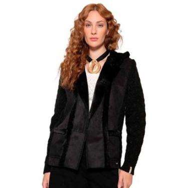 Imagem de Casaco Feminino Biamar Pele Fake Capuz Cinza-Feminino