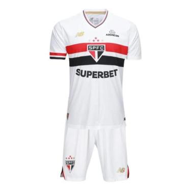 Imagem de Kit Infantil São Paulo FC Branca 2025 Unissex, Branco, T22 7Anos, Poli