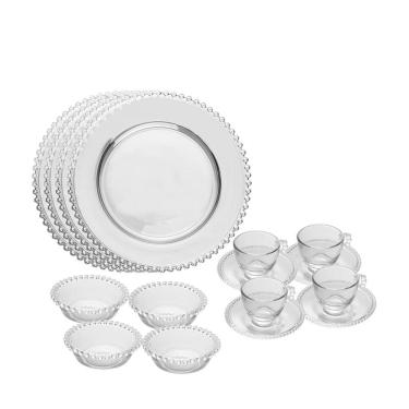 Imagem de Aparelho de Chá 16 Peças Pearl para Servir em Cristal Ecológico com Alta Transparência...