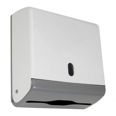 Imagem de Dispenser para Papel Toalha Interfolha Toalheiro Junior 2 Ou 3 Dobras com Visor Transparente Branco Higipack