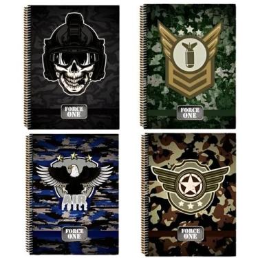 Imagem de Caderno universitário menino Force One 96 folhas 1 matéria capa dura M