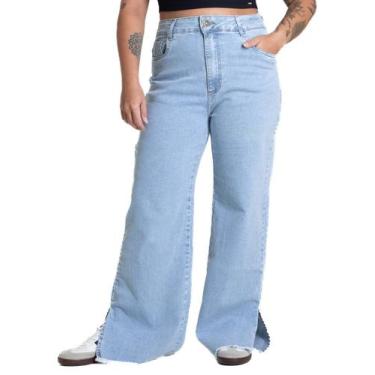 Imagem de Calça Jeans Sawary Wide Leg Petit - 281181 - Azul claro 46, Azul, 46