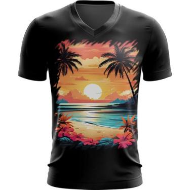 Imagem de Camiseta Gola V Praia Paradisíaca Vintage 20 - Kasubeck Store®, GG