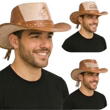 Imagem de Chapéu Cowboy Country Couro Legítimo Americano Rodeio Vaquejada - chap