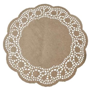 Imagem de Doilies toalha de papel rendado Redondo 25cm Kraft 52 un - TodaTreco