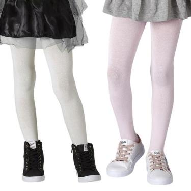 Imagem de Kit 2 Meia calça Infantil menina meia calça Infantil kids festa frio a