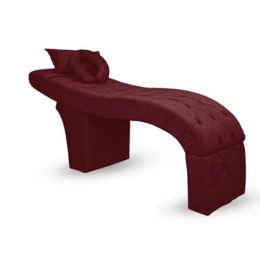 Imagem de Maca Estética Bela Para Extensão De Cílios Veludo Bordo - SOFA STORE