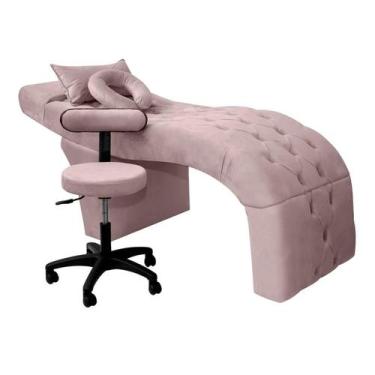 Imagem de Maca Estética Bela E Mocho Para Extensão De Cílios Veludo Cor:Rose Gol