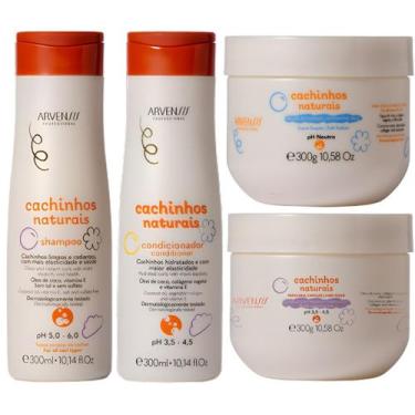 Imagem de Kit Arvensis Cachinhos Naturais Linha Infantil 4 Produtos Completo Veg
