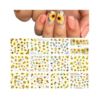 Imagem de Adesivos De Unha Com Folhas De Outono 12pçs, Decalques De Manicure Com
