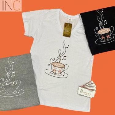 Imagem de Camiseta Preta Babylook Gola V - Café - In Concert, G, Preto