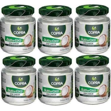 Imagem de kit c/6 Óleo De Coco Extra Virgem 200ml Copra - Sem Sabor e Sem Cheiro