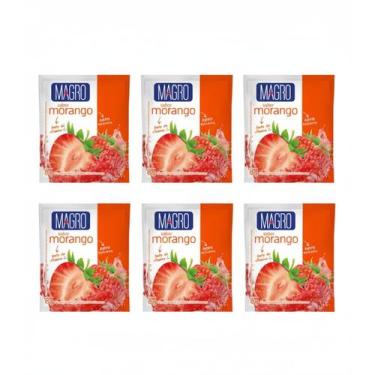 Imagem de Kit 6 refresco diet morango zero açucar fonte de vitamina c 8g magro