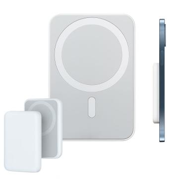 Imagem de Carregador Portátil Magnético Magsafe Cheguei BR para Iphone com Carregamento Rápido sem Fio Branco 01 Unidade